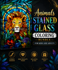200+ Stained Glass Animals Coloring Book Bundle | Printable Animal Coloring Pages for Adults & Kids | Instant Download PDF Therapy Sheets
